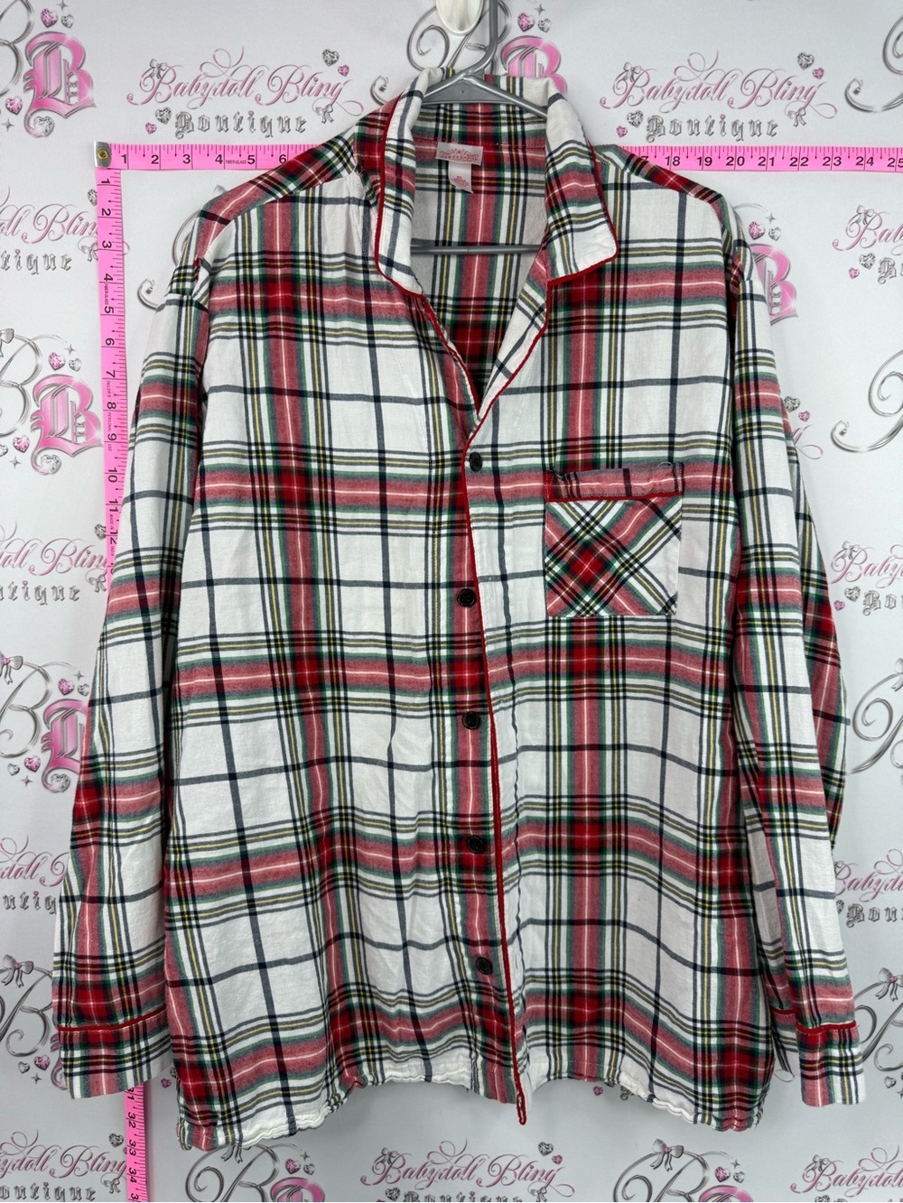 Wondershop by target shirt button up Red and White Plaid Button-Down Shirt